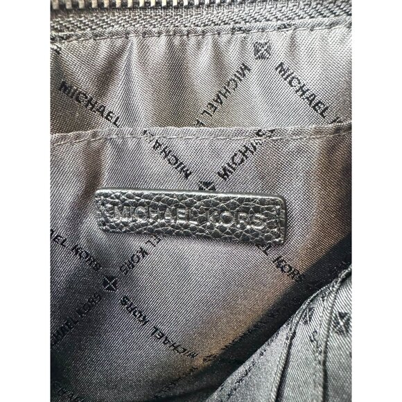 Michael Kors Jet Set Pouch Wristlet Coated Canvas Gray Black MK Logo 10"x 5.5" - Picture 7 of 10